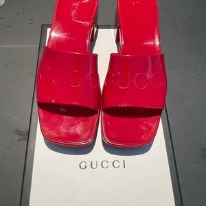 Red Gucci Mules